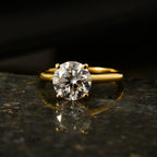 D'Joy - Moissanite Solitaire Heart & Arrow Cut Ring in 18K Vermeil Yellow Gold Plated Sterling Silver 2.09 Ct._8499549_2
