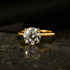 D'Joy - Moissanite Solitaire Heart & Arrow Cut Ring in 18K Vermeil Yellow Gold Plated Sterling Silver 2.09 Ct._8499550_2