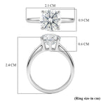 D'Joy Moissanite Solitaire Ring in Rhodium Overlay Sterling Silver 2.13 Ct._8499554_5