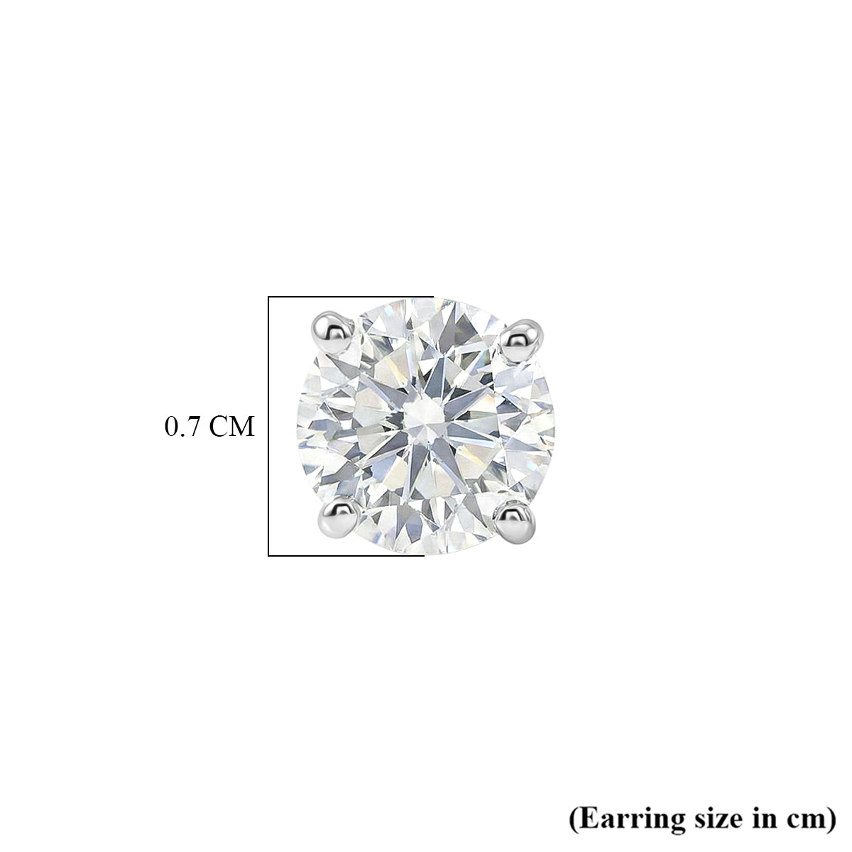 D'Joy Moissanite Solitaire Stud Push Post Earring in Rhodium Overlay Sterling Silver 2.00 Ct. 8499594 5