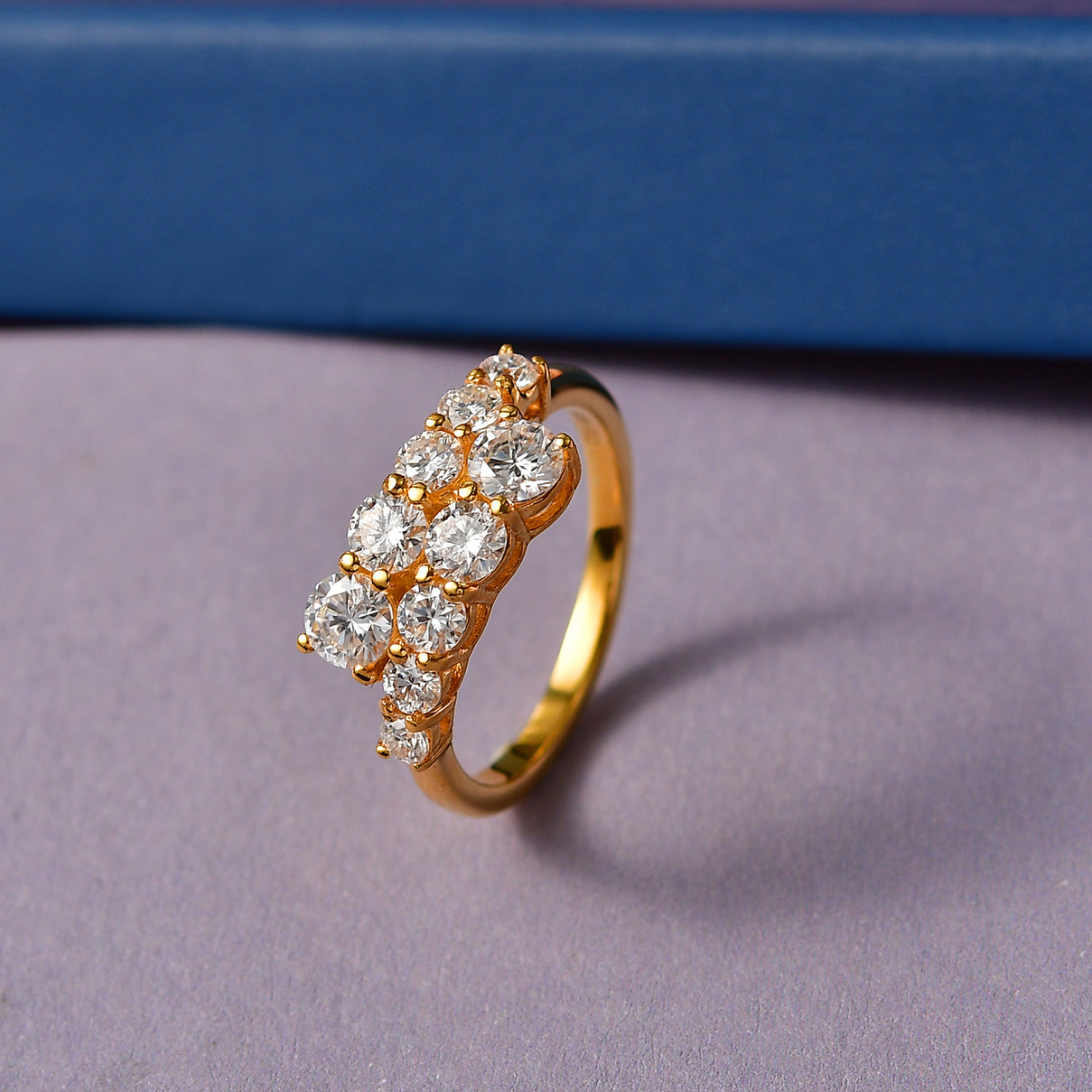 D'Joy Moissanite Bypass Ring in Yellow Gold Plated Sterling Silver  1.24 Ct. 8499642 3