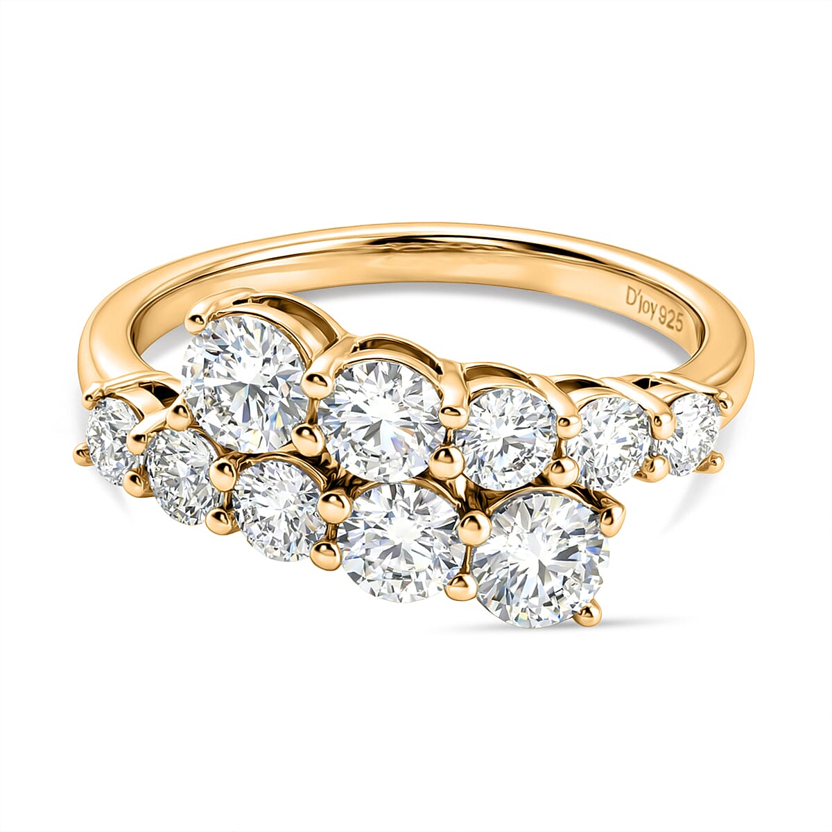 D'Joy Moissanite Bypass Ring in Yellow Gold Plated Sterling Silver  1.24 Ct. V32519608 0