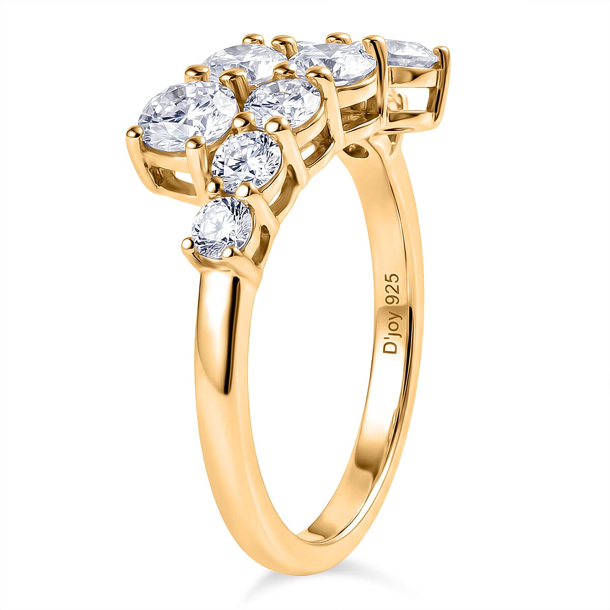 D'Joy Moissanite Bypass Ring in Yellow Gold Plated Sterling Silver  1.24 Ct. V32519608 4