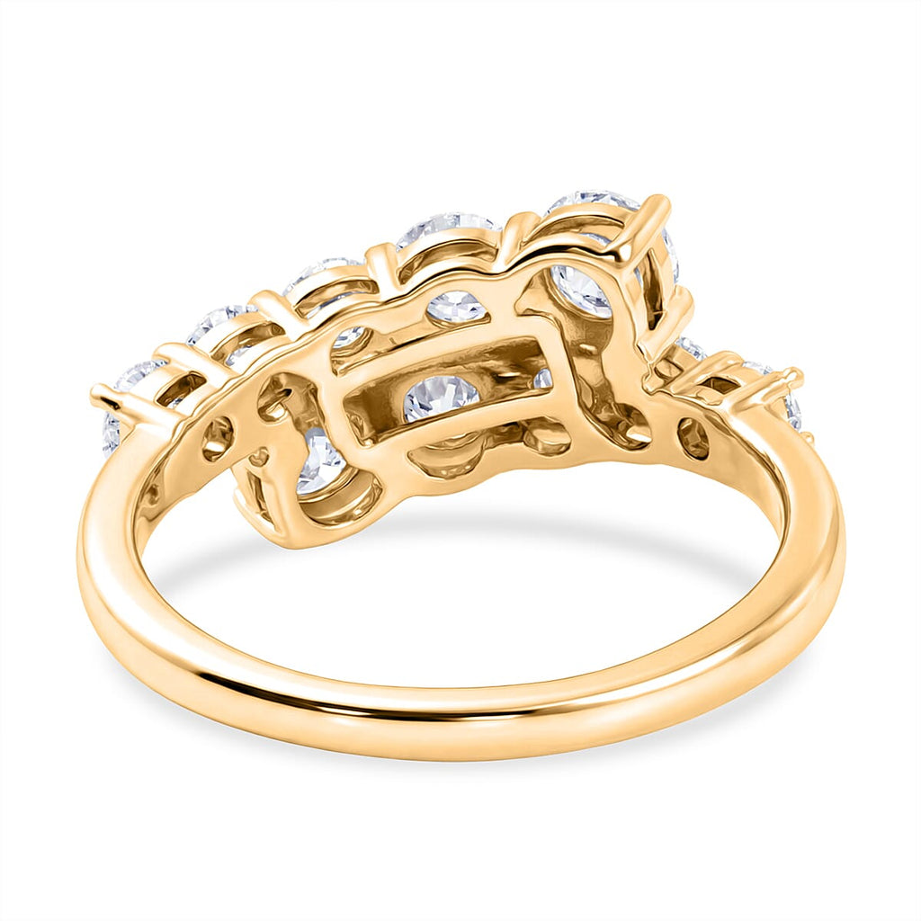 D'Joy Moissanite Bypass Ring in Yellow Gold Plated Sterling Silver  1.24 Ct._8499644_4