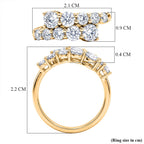 D'Joy Moissanite Bypass Ring in Yellow Gold Plated Sterling Silver  1.24 Ct._8499644_5