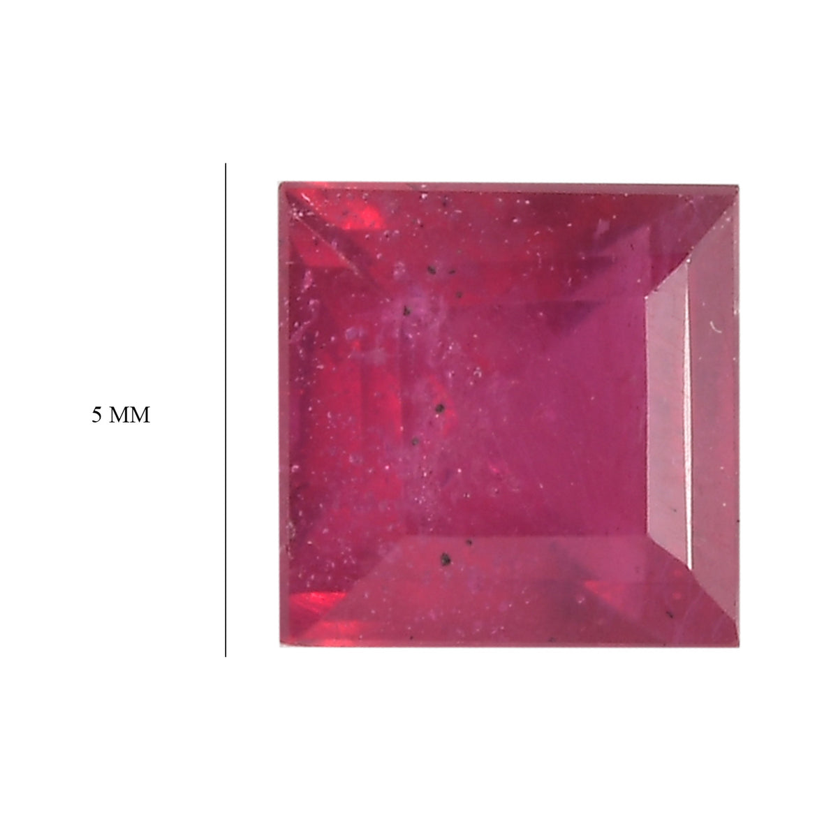 Fissure Filled Ruby Square 5 mm Gemstone, 0.90 Ct 8499663 3