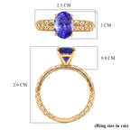 The Legacy Collection - 9K Yellow Gold AAA Tanzanite Solitaire Handmade Mirage Oval Ring 2.00 Ct._8499761_5
