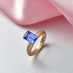 The Legacy Collection - 9K Yellow Gold Tanzanite Solitaire Handmade Emerald Cut Ring 2.00 Ct._8499775_2