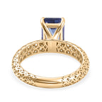 The Legacy Collection - 9K Yellow Gold Tanzanite Solitaire Handmade Emerald Cut Ring 2.00 Ct._8499775_4