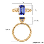 The Legacy Collection - 9K Yellow Gold Tanzanite Solitaire Handmade Emerald Cut Ring 2.00 Ct._8499775_5