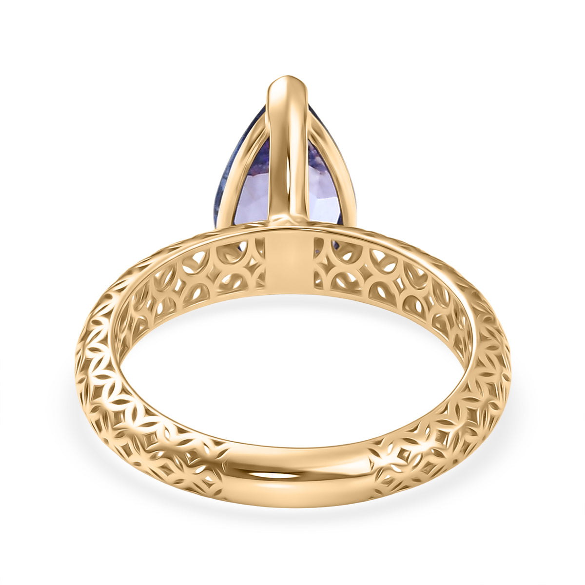 The Legacy Collection - 9K Yellow Gold Tanzanite Solitaire Handmade Mirage Pear Ring 2.00 Ct. V32526275 5
