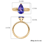 The Legacy Collection - 9K Yellow Gold Tanzanite Solitaire Handmade Mirage Pear Ring 2.00 Ct._8499790_5