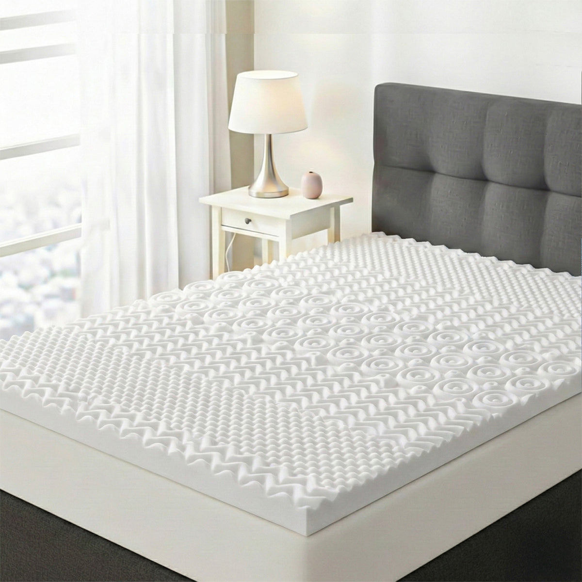 LIVMORE 7 Zone 4cm Deep Memory Foam Lavender Infused Mattress Topper (King size 150*200cm) V32667629 0