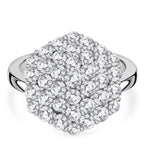 D'Joy Red Carpet Collection - Moissanite Cluster Ring in Rhodium Overlay Sterling Silver 3.30 Ct._8499841