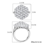 D'Joy Red Carpet Collection - Moissanite Cluster Ring in Rhodium Overlay Sterling Silver 3.30 Ct._8499841_5