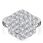 D'Joy Red Carpet Collection - Moissanite Cluster Ring in Rhodium Overlay Sterling Silver 3.30 Ct._8499843