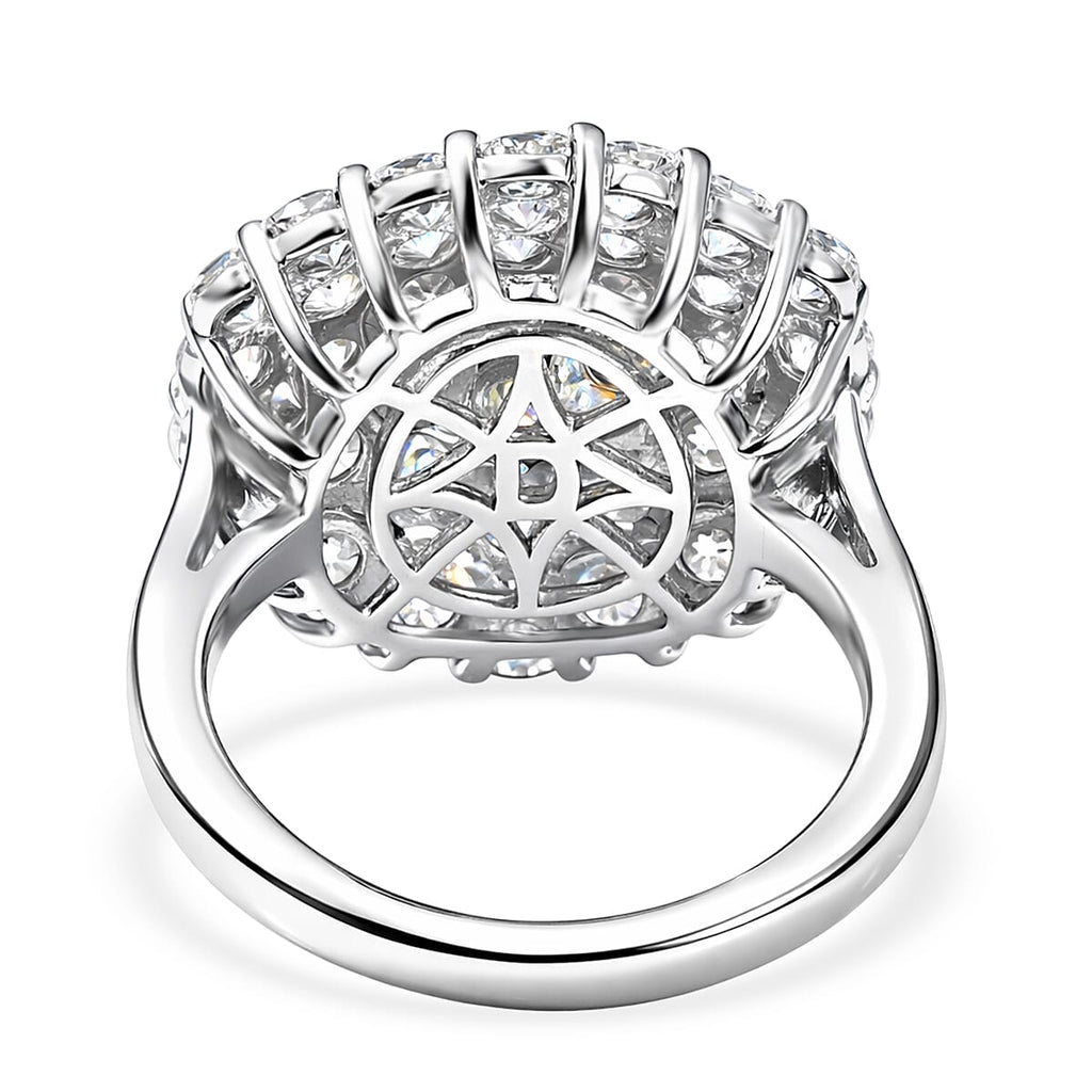D'Joy Red Carpet Collection - Moissanite Cluster Ring in Rhodium Overlay Sterling Silver 3.30 Ct._8499843_5