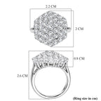 D'Joy Red Carpet Collection - Moissanite Cluster Ring in Rhodium Overlay Sterling Silver 3.30 Ct._8499843_6