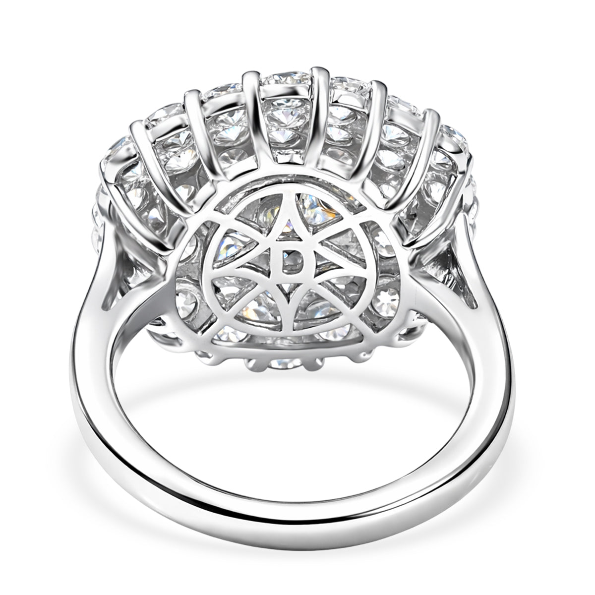 D'Joy Red Carpet Collection - Moissanite Cluster Ring in Rhodium Overlay Sterling Silver 3.30 Ct. V32534252 0