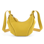 Genuine Leather 2-in-1 Slouchy Crescent Hobo & Convertible Crossbody Shoulder Bag - Yellow_8499861