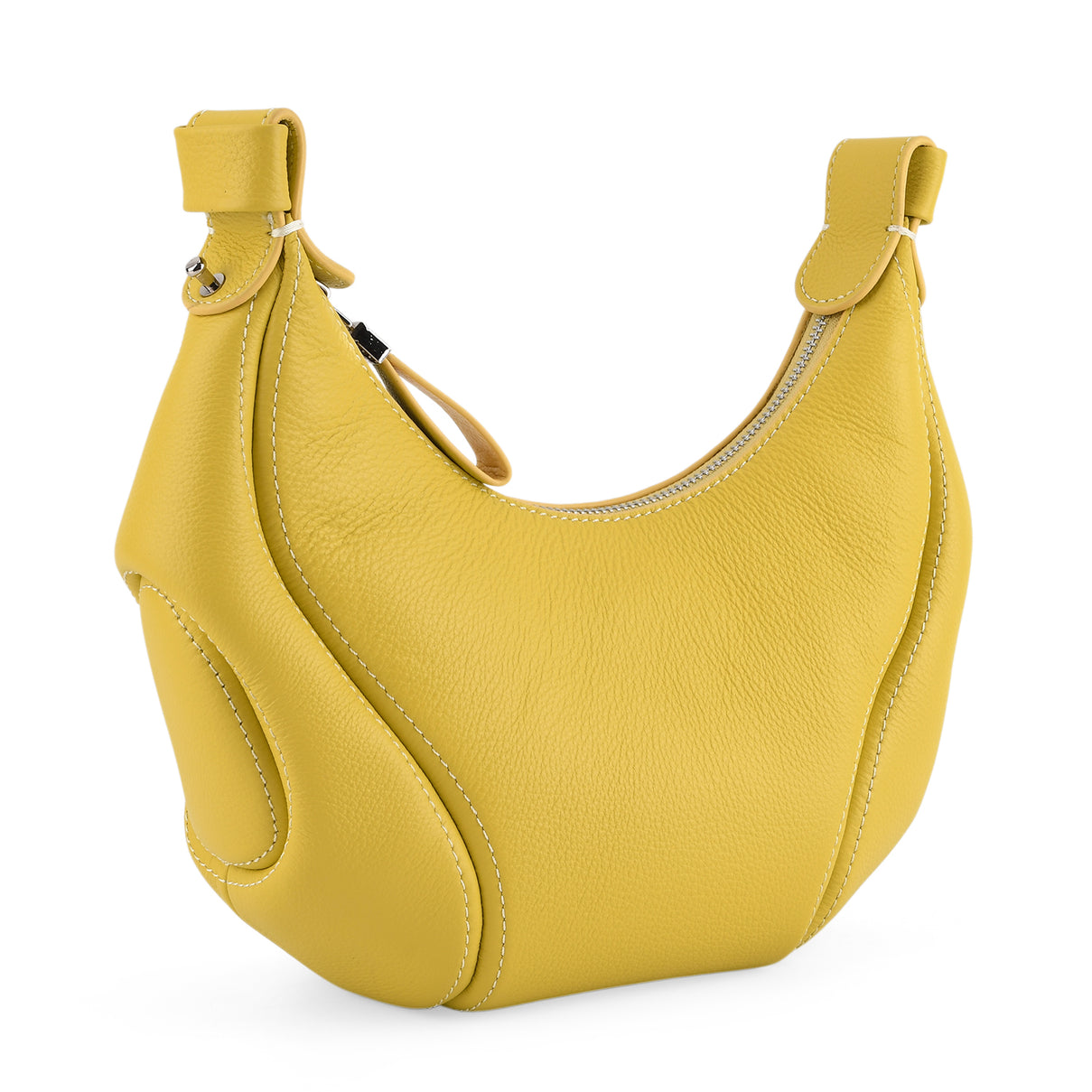 Genuine Leather 2-in-1 Slouchy Crescent Hobo &amp; Convertible Crossbody Shoulder Bag - Yellow 8499861 8