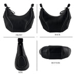Genuine Leather 2-in-1 Slouchy Crescent Hobo & Convertible Crossbody Shoulder Bag - Black_8499862_4