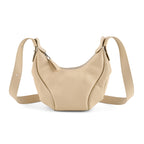 Genuine Leather 2-in-1 Slouchy Crescent Hobo & Convertible Crossbody Shoulder Bag - Off White_8499863