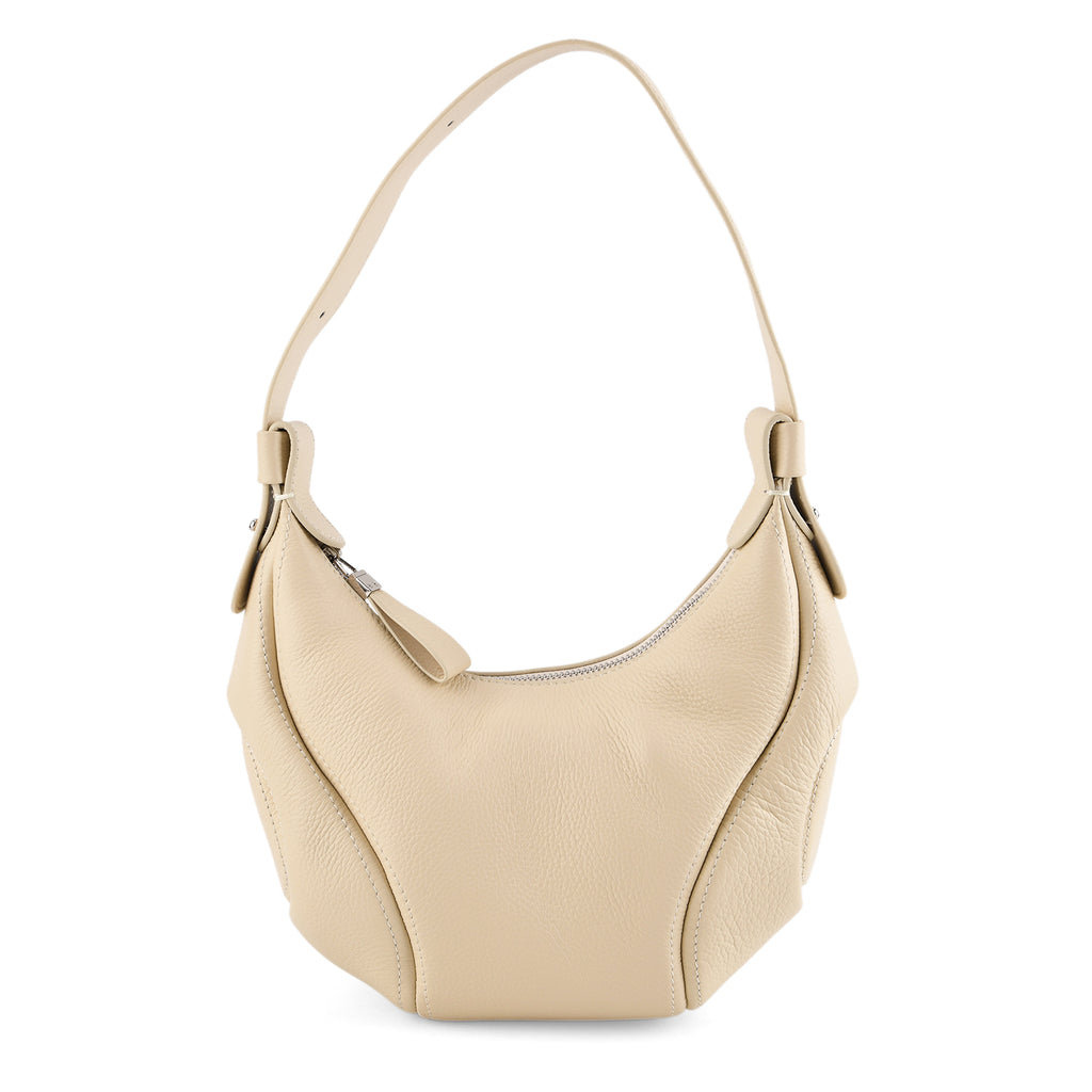 Genuine Leather 2-in-1 Slouchy Crescent Hobo & Convertible Crossbody Shoulder Bag - Off White_8499863_5