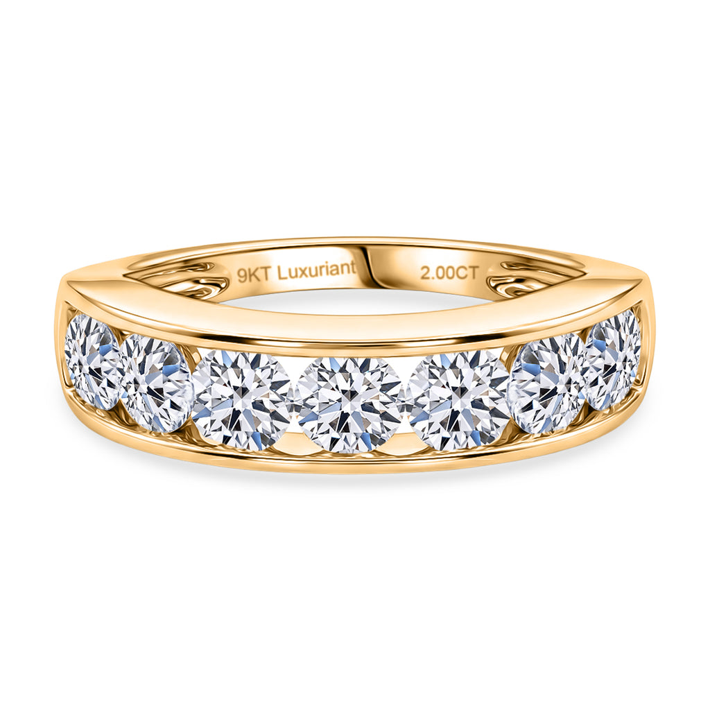Luxuriant 9K Yellow Gold SGL Certified VS/EF Lab Grown Diamond Band Ring 2.00 Ct, Gold Wt. 3.60 Gms_8500034