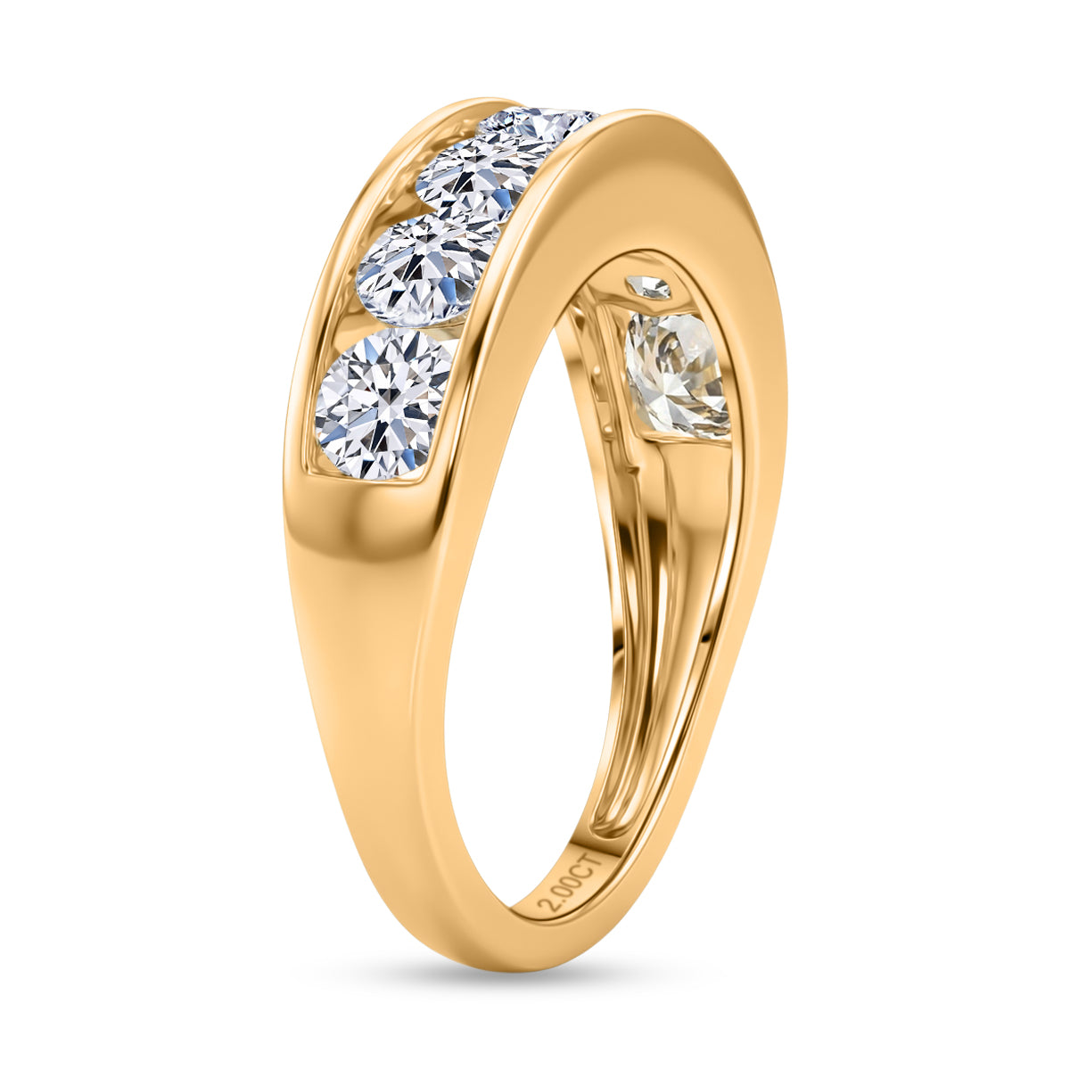 LUXURIANT 2 Ct. Lab Grown Diamond 7-Stone Ring in 9K Yellow Gold SGL Certified (VS-EF) 8500034 4