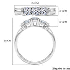 Luxuriant - Lab Grown Diamond (SI/G-H) Trilogy Ring in Rhodium Overlay Sterling Silver 1.00 Ct._8500082_5