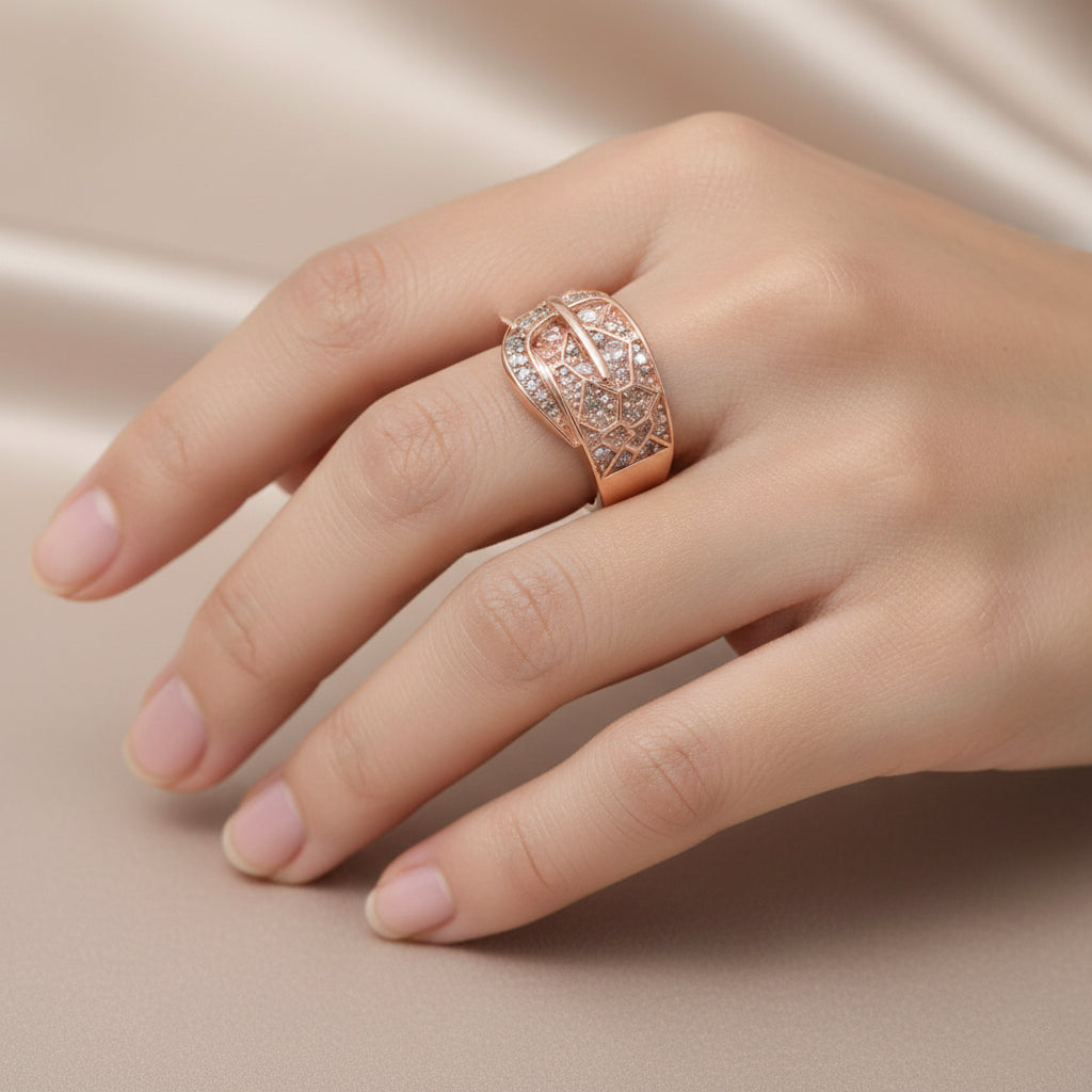 D'Joy Natural Pink Diamond Ring in 18K Vermeil Rose Gold Plated Sterling Silver 0.62ct V32524492 3