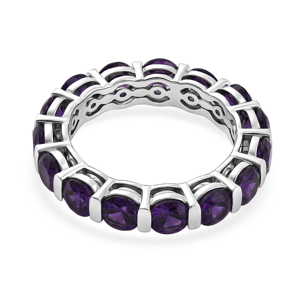 D'Joy AAA African Amethyst Band Ring in Platinum Overlay Sterling Silver 3.85 Ct._8500232_4