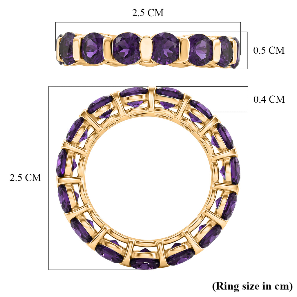 D'Joy AAA African Amethyst Band Ring in Yellow Gold Plated Sterling Silver 3.86 Ct._8500244_5