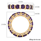 D'Joy AAA African Amethyst Band Ring in Yellow Gold Plated Sterling Silver 3.86 Ct._8500244_5