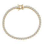 EverTrue - White Diamond Tennis Bracelet (Size - 7.5) with GB Lock Box in Yellow Gold Tone_8500301