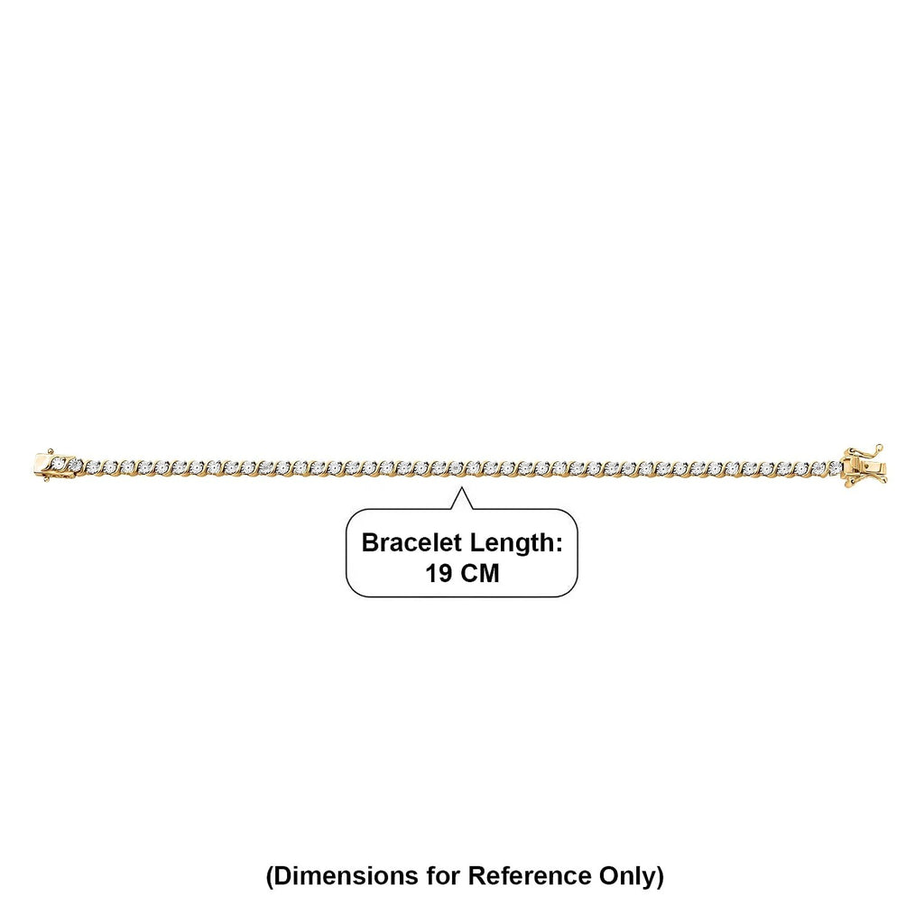 EverTrue - White Diamond Tennis Bracelet (Size - 7.5) with GB Lock Box in Yellow Gold Tone_8500301_6