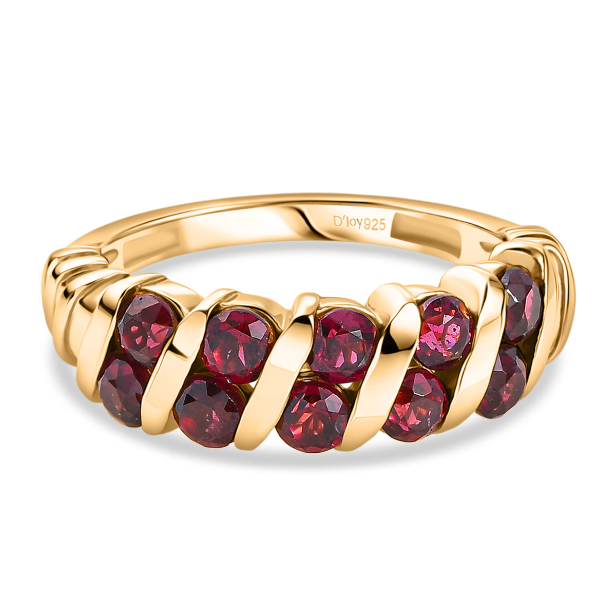 D'Joy Rhodolite Garnet Ring in Yellow Gold Plated Sterling Silver  1.81 Ct. V32524486 0
