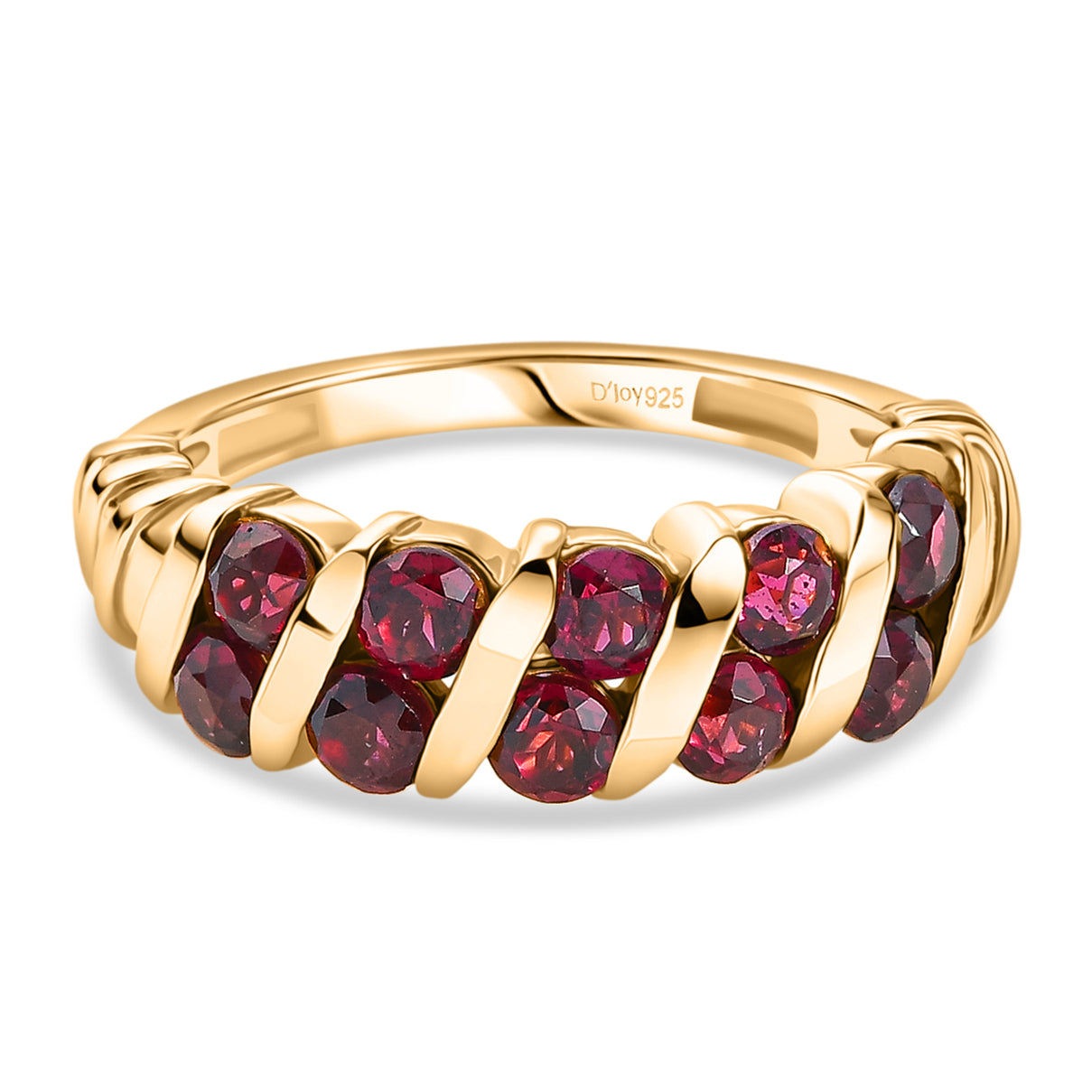 D'Joy Rhodolite Garnet Ring in Yellow Gold Plated Sterling Silver  1.81 Ct. V32520475 0