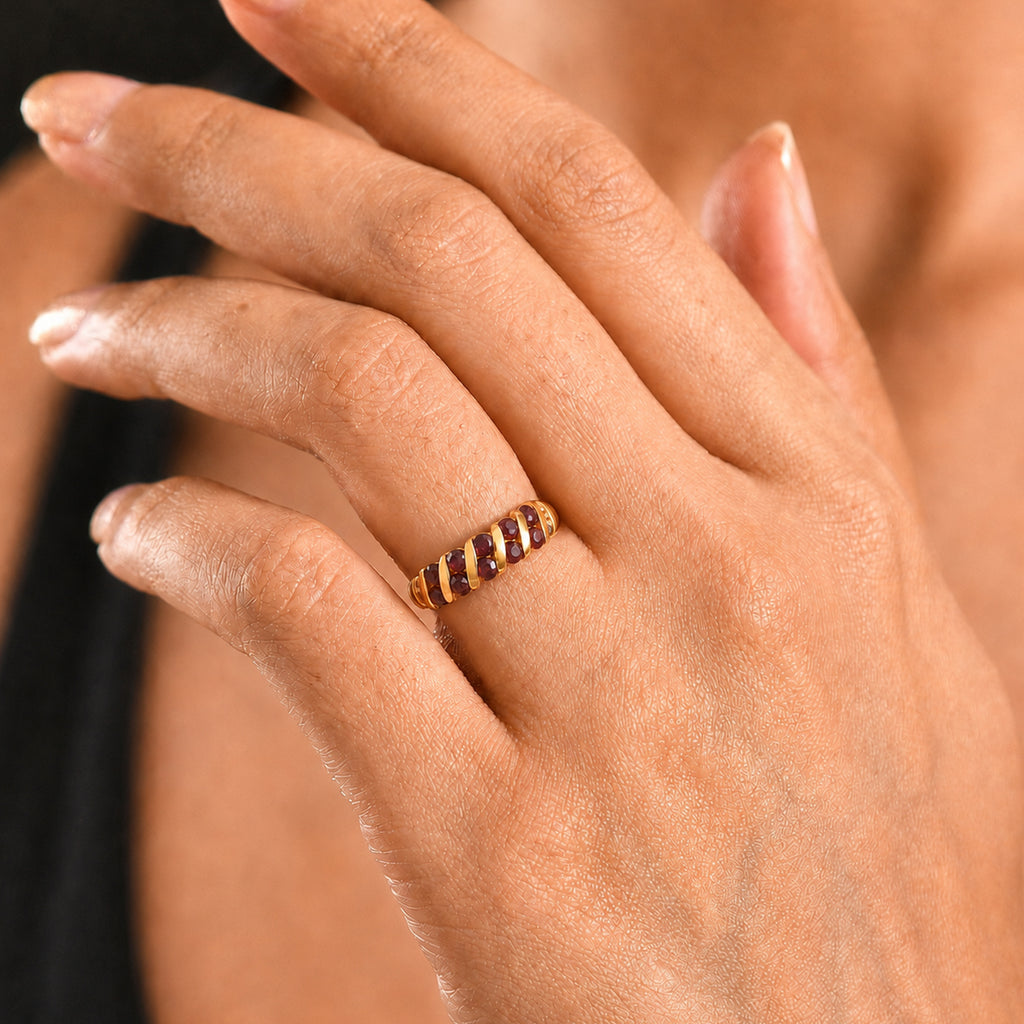 D'Joy Rhodolite Garnet Ring in Yellow Gold Plated Sterling Silver  1.81 Ct._8500447_2