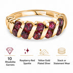 D'Joy Rhodolite Garnet Ring in Yellow Gold Plated Sterling Silver  1.81 Ct._8500447_3