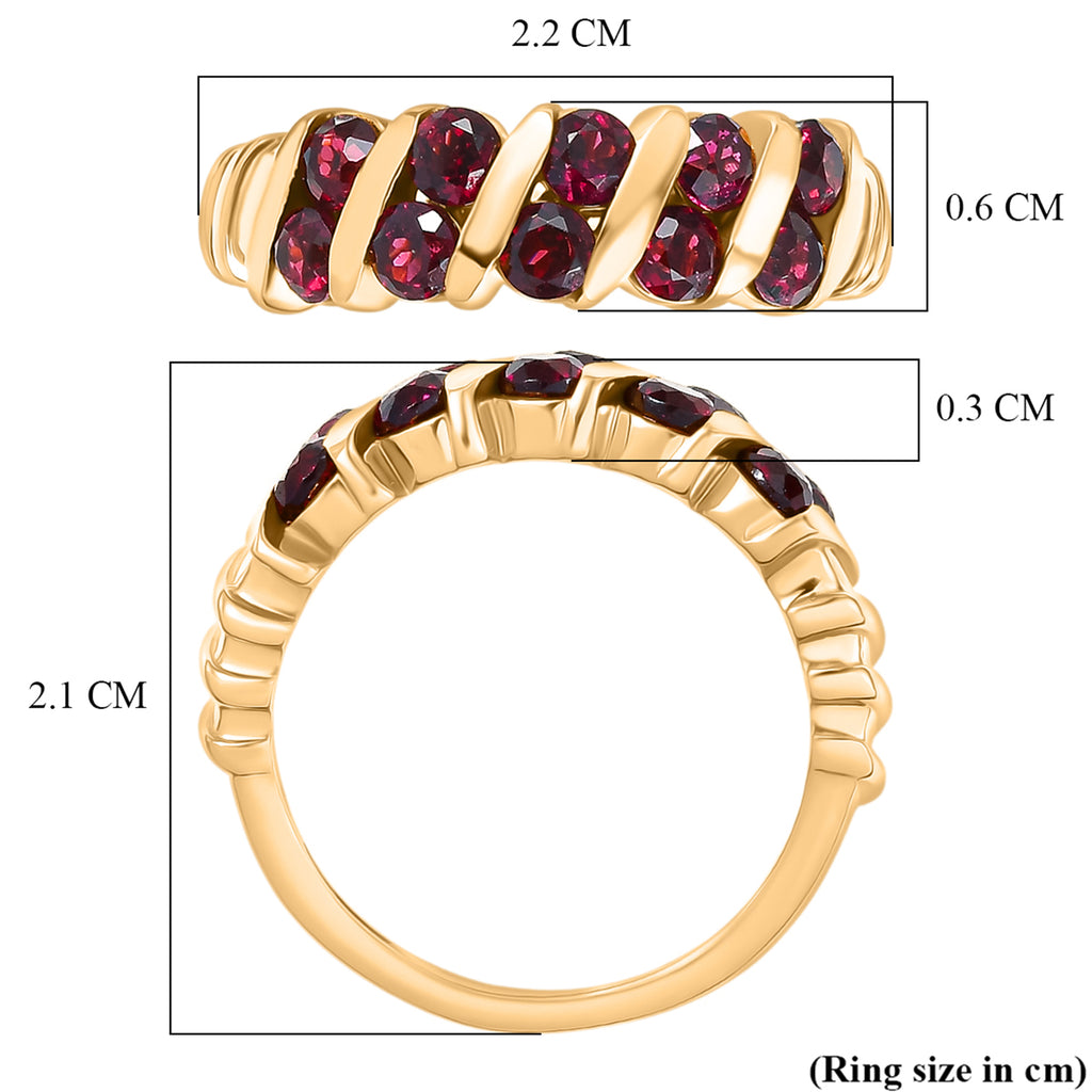 D'Joy Rhodolite Garnet Ring in Yellow Gold Plated Sterling Silver  1.81 Ct._8500447_6