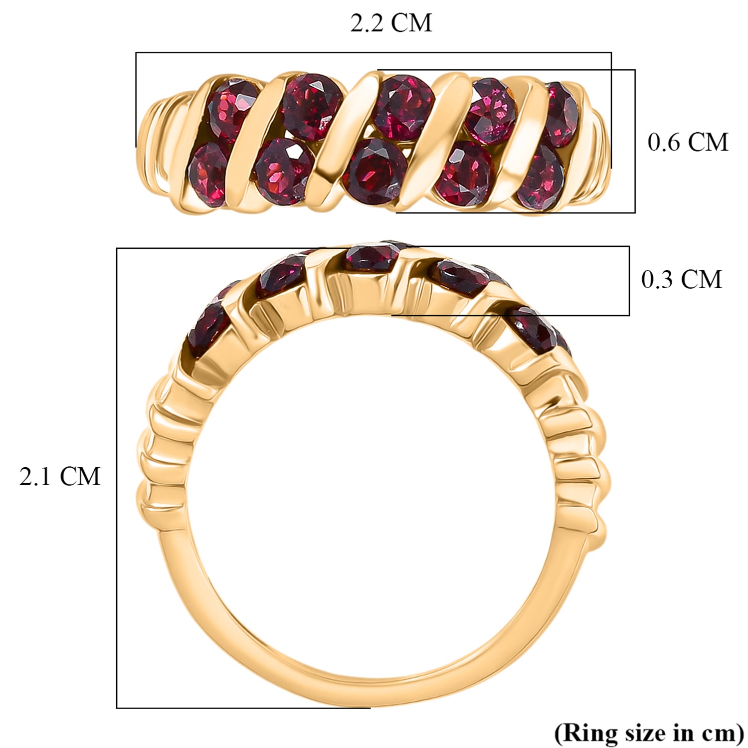 D'Joy Rhodolite Garnet Ring in Yellow Gold Plated Sterling Silver  1.81 Ct. V32520475 7
