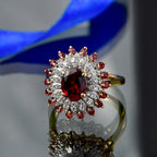 ONE TO OWN - D'Joy Rhodolite Garnet & White Zircon Floral Cluster Ring in 18K Vermeil Yellow Gold Plated Sterling Silver 2.58 Ct._8500452_2