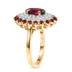 ONE TO OWN - D'Joy Rhodolite Garnet & White Zircon Floral Cluster Ring in 18K Vermeil Yellow Gold Plated Sterling Silver 2.58 Ct._8500452_3