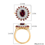 ONE TO OWN - D'Joy Rhodolite Garnet & White Zircon Floral Cluster Ring in 18K Vermeil Yellow Gold Plated Sterling Silver 2.58 Ct._8500452_5