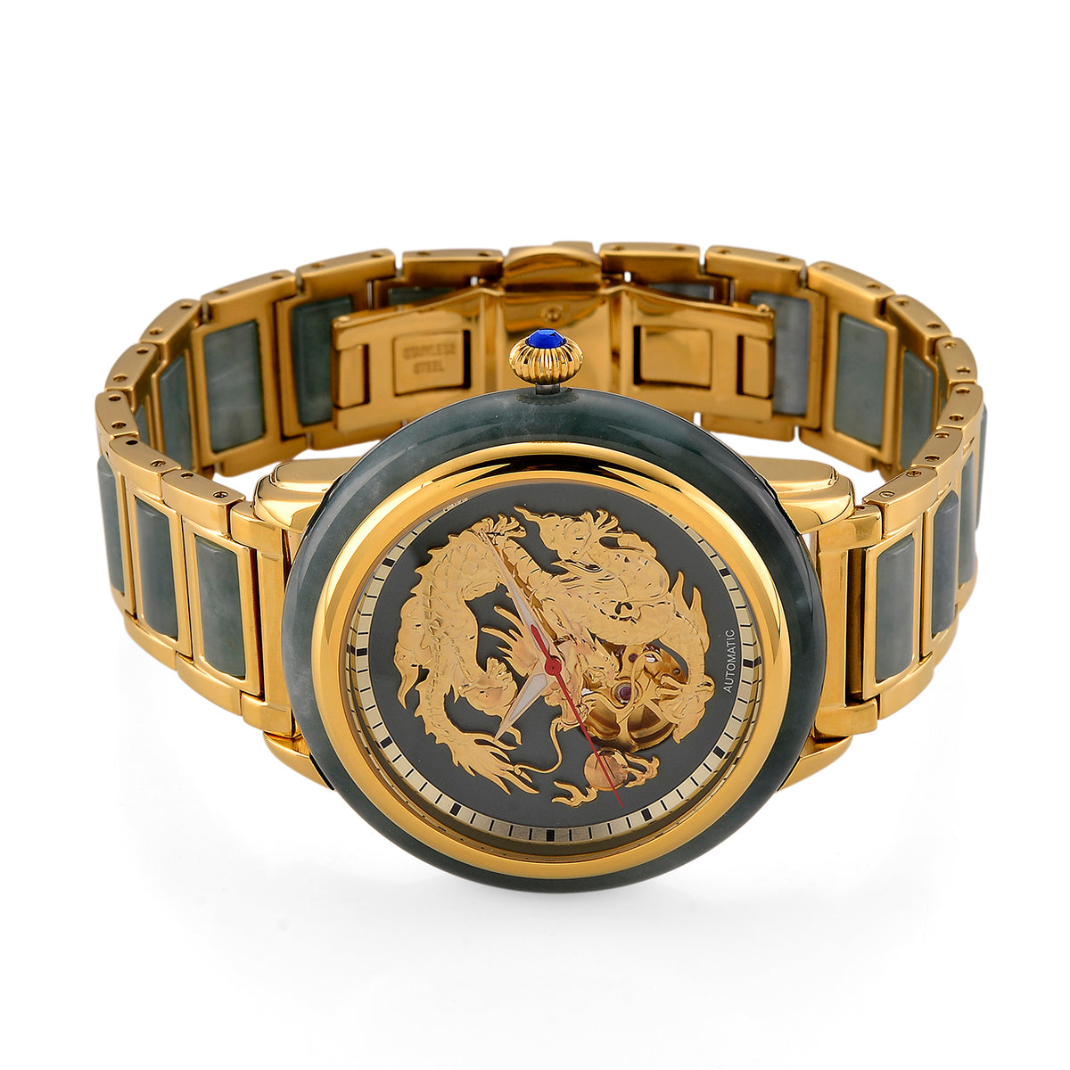 William Hunt Limited Edition Hand Assembled Type A Natural Jadeite Automatic 5ATM WR 3D Dragon Dial Unisex Watch 90.10 Ct (43MM Case) 8500549 5