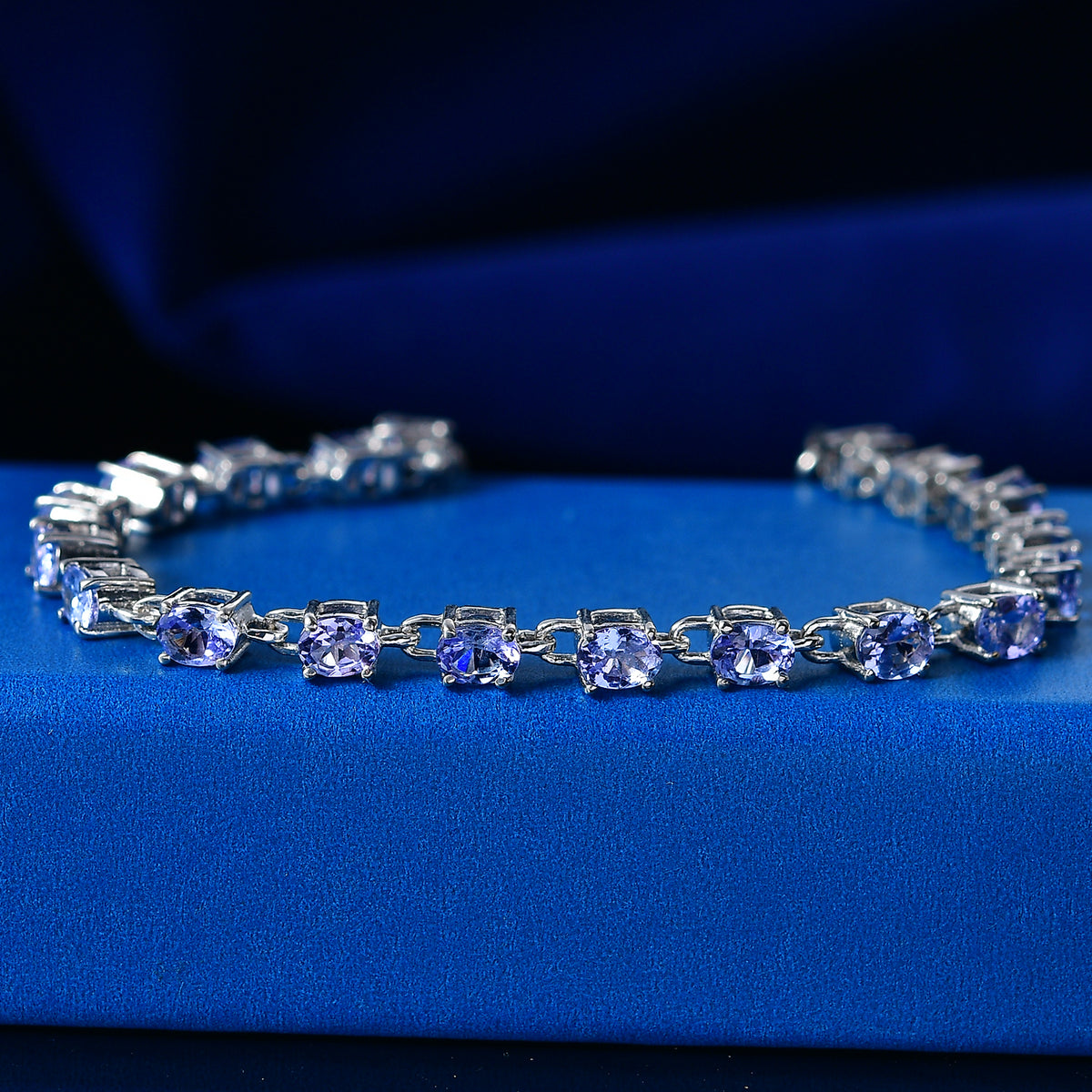 Tanzanite Tennis Bracelet (Size - 7+2 Ext) with GB Lock Box 3.20 Ct. V32569509 3