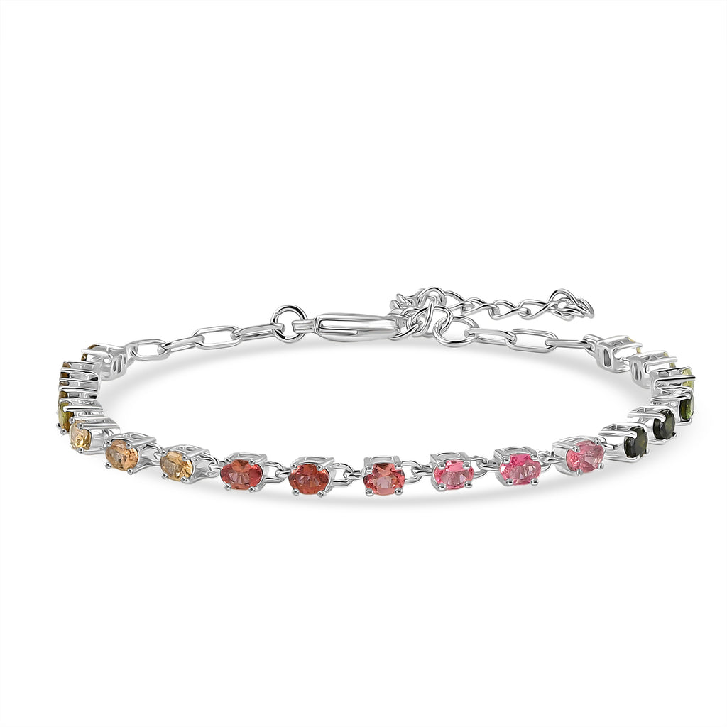 JCK Vegas Close Out - Multi-TourmalineTennis Bracelet (Size - 7+2 Ext) with Lobster Clasp 3.25 Ct._8500700