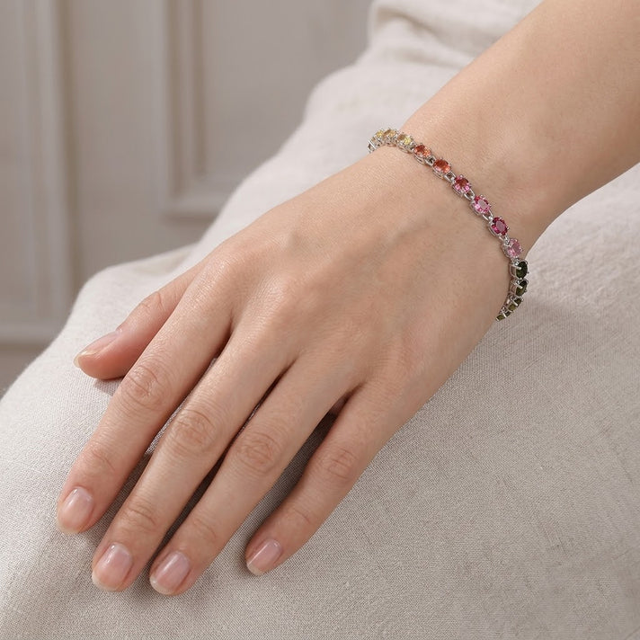 JCK Vegas Close Out - Multi-TourmalineTennis Bracelet (Size - 7-2 Ext) with Lobster Clasp 3.25 Ct. 8500700 2